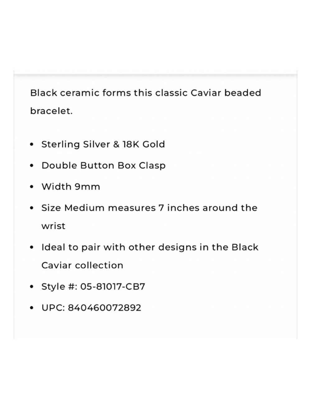 Lagos Caviar Black Beaded Bracelet - Picture 7 of 11